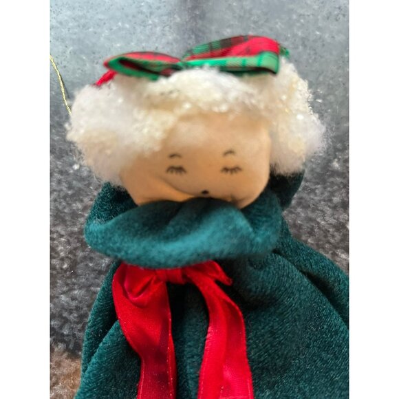 Vtg 1970's Detroit Artist Mary Ewald Pen & Ink Art Christmas Ornament Girl - Picture 3 of 7